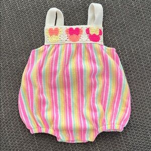 Disney Baby Multicolor Striped Romper